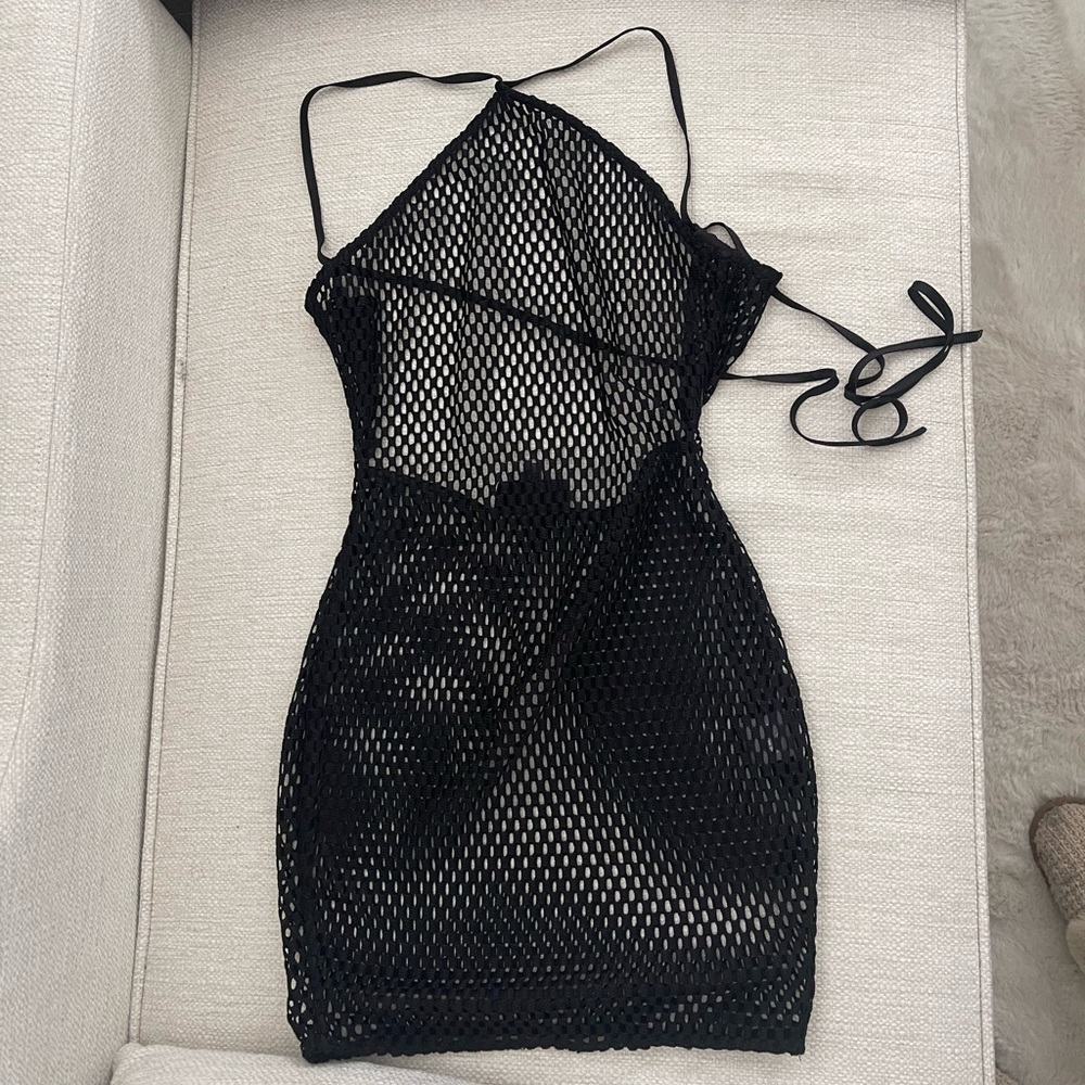 Michael Costello black cover up dress